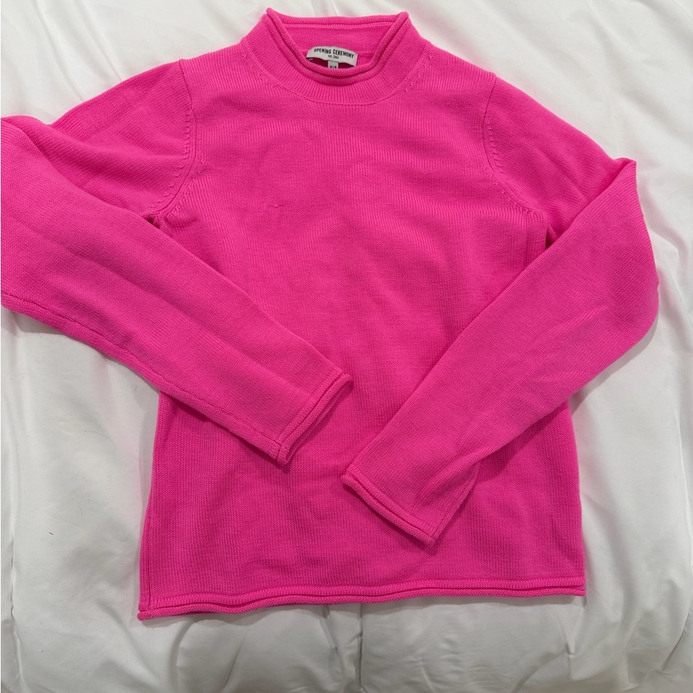 Opening Ceremony Hot Pink Turtleneck Sweater